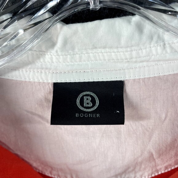 Bogner Shirt Women's XXL Orange Red White 100% Cotton 3/4 Sleeve Polo Blouse - Picture 3 of 7